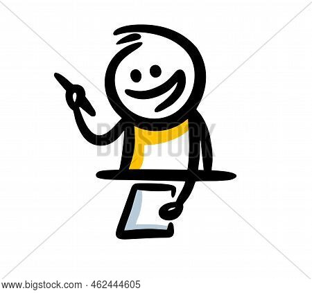 Sketch Of Child Character Filling Tes In School.