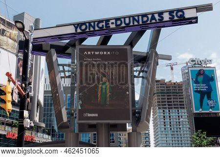 Toronto, On, Canada - August 22: Yonge-dundas Square Sign In Toronto Canada