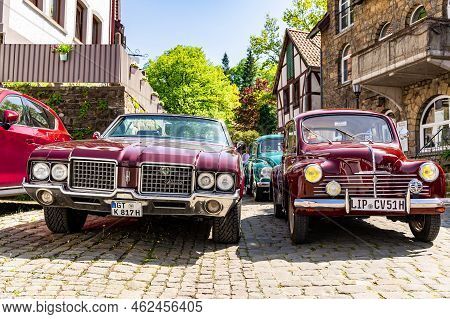 Schieder-schwalenberg, North Rhine-westphalia, Germany, May 8, 2022: Classic Car Show. The Car Nsu_p