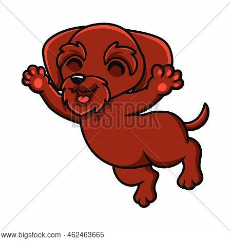 Vector Illustration Of Cute Pudelpointer Dog Cartoon Posing