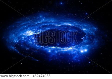 Abstract Illustration Of Galaxy Space Background, The Universe Consists Of Stars, Black Hole, Nebula
