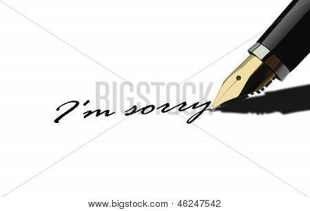 Перо писать что я извиняюсь