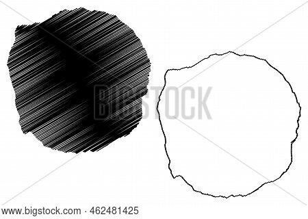 Manam Island (new Guinea, Pacific Ocean, Bismarck Archipelago) Map Vector Illustration, Scribble Ske