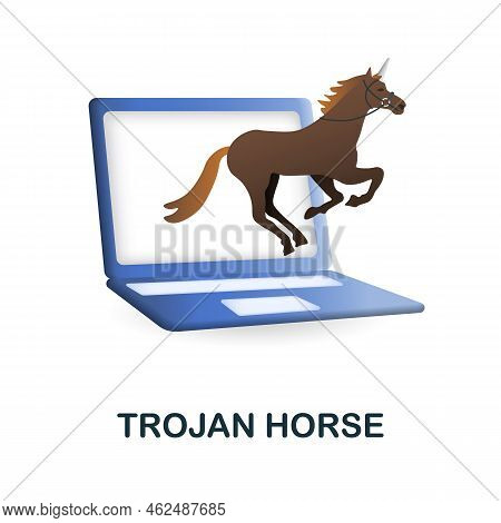 Trojan Horse Icon. 3d Illustration From Cybercrime Collection. Creative Trojan Horse 3d Icon For Web