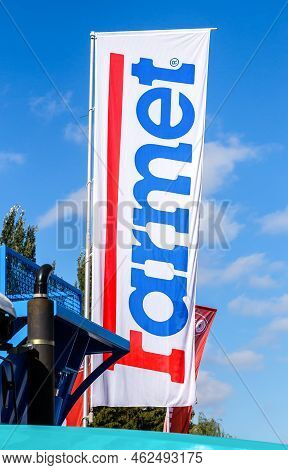 Samara, Russia - September 24, 2022: Dealership Flag Farmet At The Annual Volga Agro-industrial Exhi