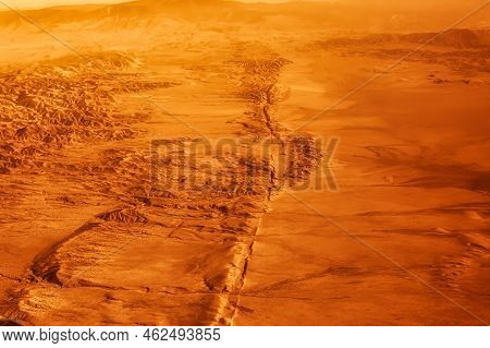 Hanford, United States - October 13 2013 : The San Andreas Fault Line Reason For So Many Earth Quake