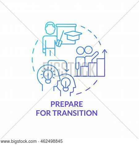 Prepare For Transition Blue Gradient Concept Icon. Coaching Tip Abstract Idea Thin Line Illustration
