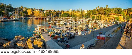 Antalya, Turkey - September 10, 2022: Harbor In The Old City Of Antalya Kaleici - Old Town Of Antaly