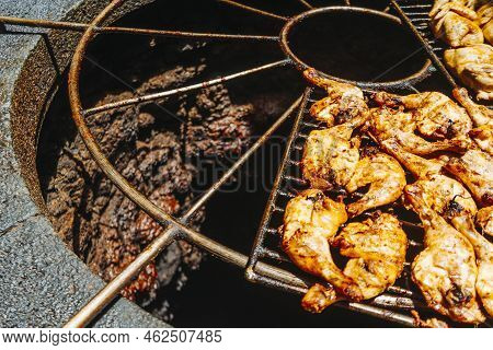 Chicken Barbecued On Volcanic Heat, Timanfaya National Park, Canary Islands, Spain