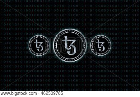 Tezos-xtz Virtual Currency Images. 3d Drawings. Coin Logo