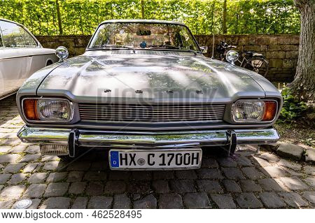Schieder-schwalenberg, North Rhine-westphalia, Germany, May 8, 2022: Classic Car Show, Ford Capri Fr
