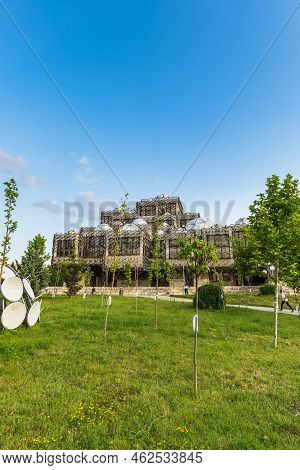 Pristina, Kosovo - June 2022 - National Library Of Kosovo In Pristina. The Library Is One Of The Mos