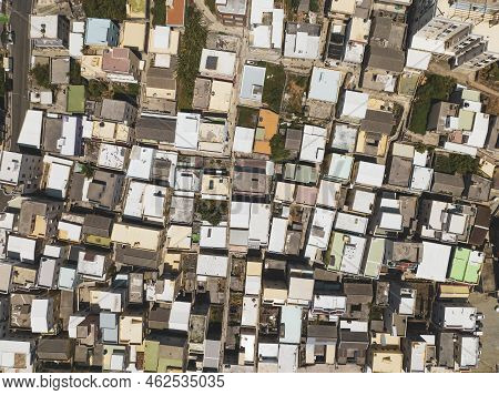 Aerial View Of Village House Rooftops In Penghu ,taiwan.