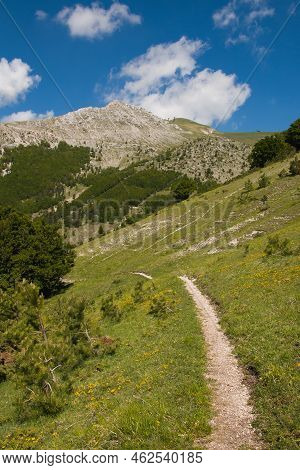 View Of Mountain Pathway In The Marche Region Italy