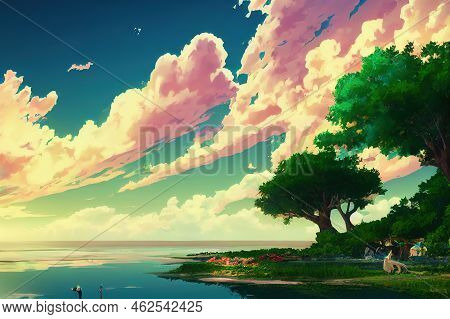 Brunei , Anime Style, Day Time, Anime Illustration