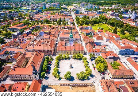 Town Of Karlovac Historic City Center Aerial View, Central Croatia