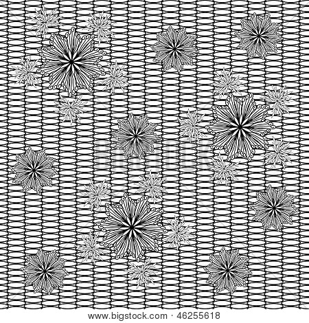 Fiori decorativi astratti sulla griglia