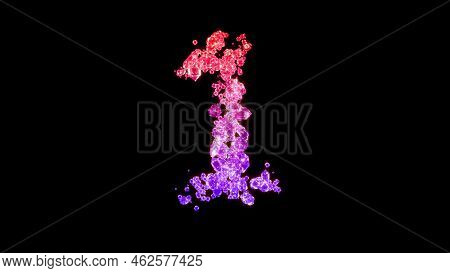 Fancy Lux Gems Font, Red And Purple Number 1, Isolated - Object 3d Illustration