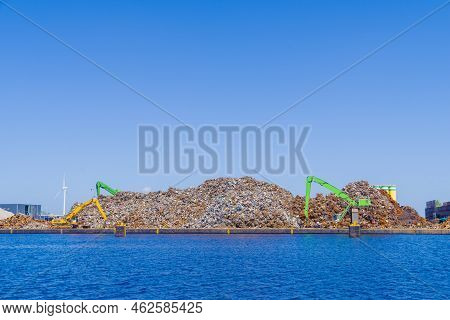 Metal Scap Yard In The Amsterdam Harbor Area