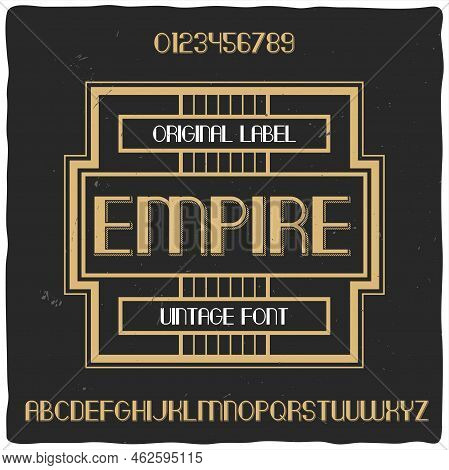 Original Label Typeface Named 