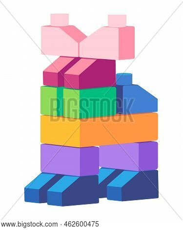 Animal Object Made Of Bricks Set Toys Colorful Puzzle Cude