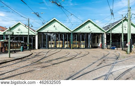 Auderghem, Brussels Capital Region - Belgium - 09 20 2020  
Facade Of The Brussels Tramway Museum