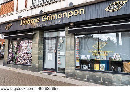 Forest, Brussels Capital Region, Belgium, 08 28 2020 - The Jerome Grimonpon Chocolate Factory And Sh
