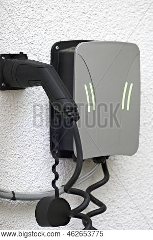 Wallbox To Comfortable Recharge The Electrically Powered Car At Home.