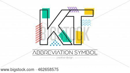 Letters K And T. Merging Of Two Letters. Initials Logo Or Abbreviation Symbol. Vector Illustration F