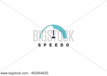 Template Simple Logo Design With Speedometer Image