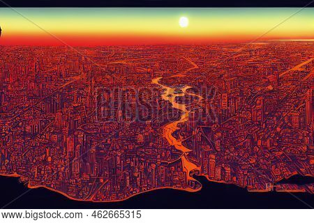 Cartoon Style Nairobi The Capital City Of Kenya Afrcia