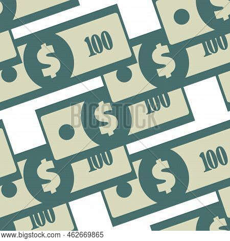 Dollar Banknote Seamless Pattern. American Bucks Abstract Texture