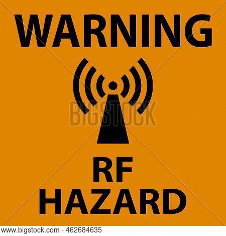 Warning Rf Hazard Sign On White Background