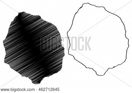Sakar Island (new Guinea, Pacific Ocean, Bismarck Archipelago) Map Vector Illustration, Scribble Ske