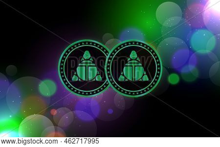 Images Of Alien Worlds-tlm Virtual Currency. Digital Coins. 3d Illustrations.