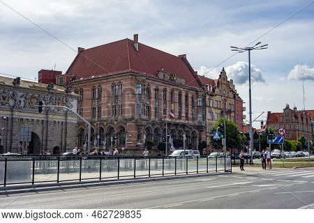 Gdansk, Poland - July 30, 2022: Narodowy Bank Polski Building In Centre Of Gdansk
