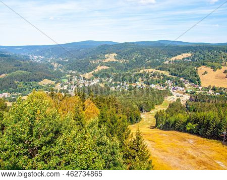 Aerial View Of Jizera Mountains, Albrechtice And Jiretin Villages From Tanvaldsky , Czech Republic