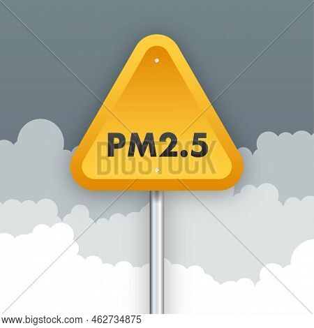 Air Pollution Icon, Pm 2, 5. Prevention Sign. Vector Stock Illustration.