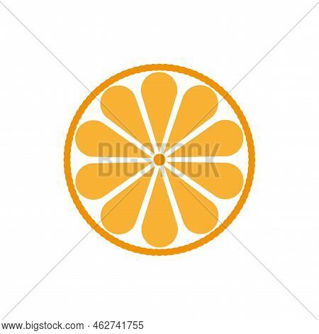 Cartoon Orange Cut. Sweet Food. Vector Illustration. Stock Image.