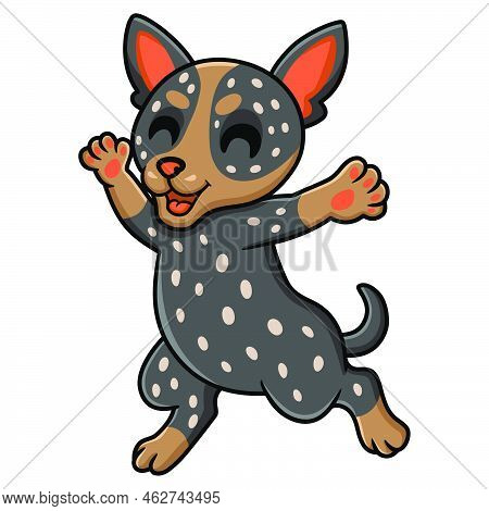 Vector Illustration Of Cute Australian Cattle Dog Cartoon