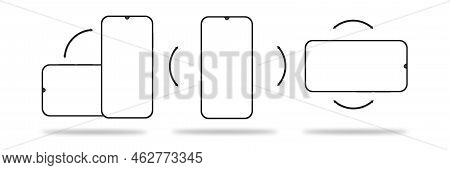 Rotate Mobile Phone. Device Rotation Symbol. Turn Your Device. Rotate Smartphone, Icon Set Vector