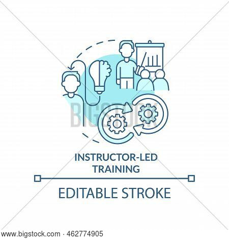 Instructor-led Training Turquoise Concept Icon. How To Organize Corporate Coaching Abstract Idea Thi