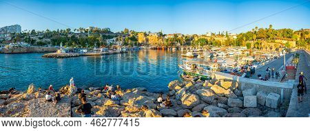 Antalya, Turkey - September 10, 2022: Harbor In The Old City Of Antalya Kaleici - Old Town Of Antaly
