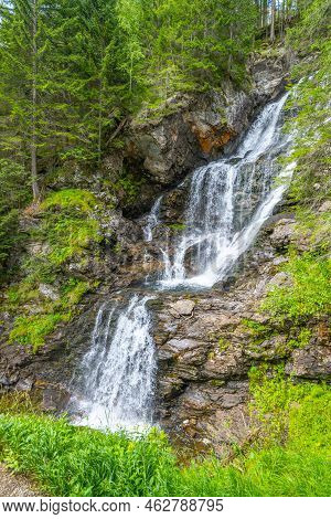 Riesach Waterfall In Untertal Valley, Rohrmoos-untertal In Schladminger Alps, Austria
