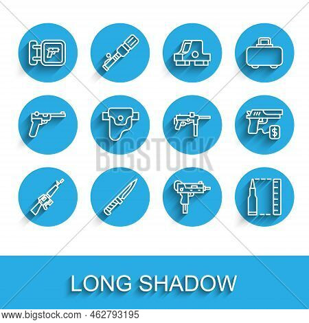 Set Line M16a1 Rifle, Military Knife, Hunting Shop Weapon, Uzi Submachine Gun, Bullet, Gun Holster, 