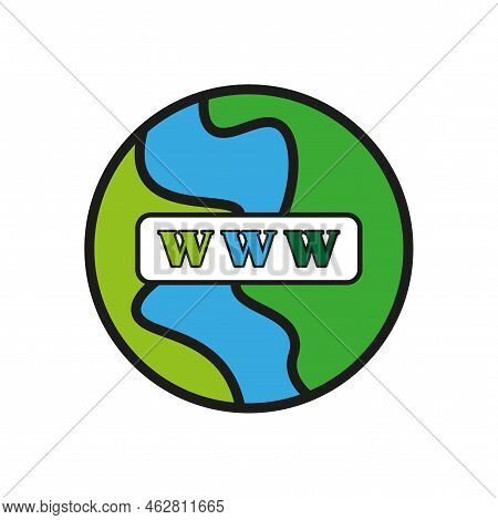 Green Land Www. Global Network. Internet Communication. Vector Illustration. Stock Image.