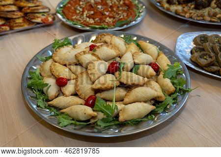 Samosa Is A Fried Or Baked Pastry With A Savory Filling, Such As Spiced Potatoes, Onions, Peas, Chee
