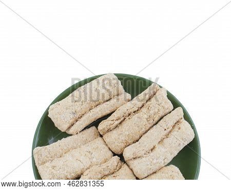 Indian Sweet Gajak Food Also Know As Dry Fruit Roll Isolated On White Background