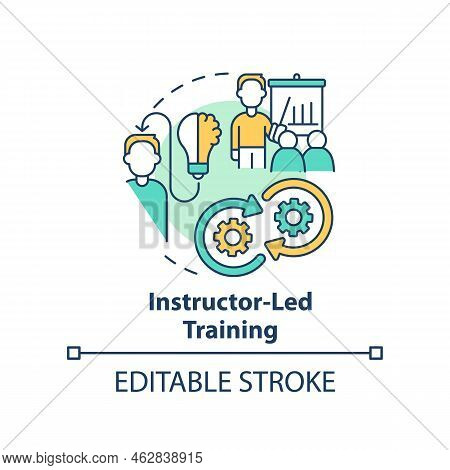 Instructor-led Training Concept Icon. How To Organize Corporate Coaching Abstract Idea Thin Line Ill