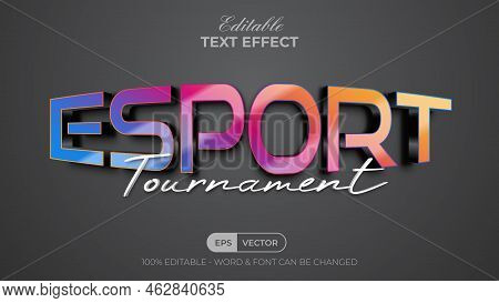 Esport Text Effect Colorful Style. Editable Text Effect.